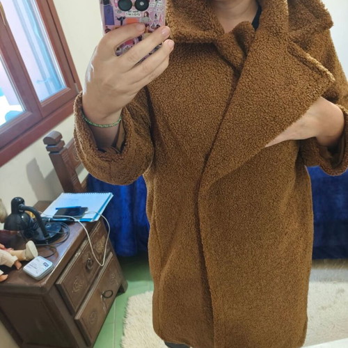 Teddy Hallhuber coat like new, brown, size L XL