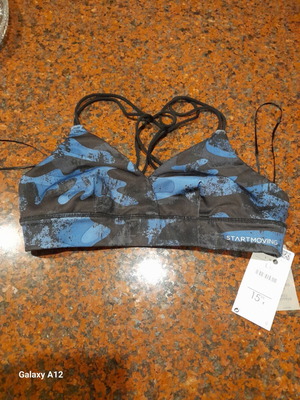 Bershka top new with tags, elastic, black and blue