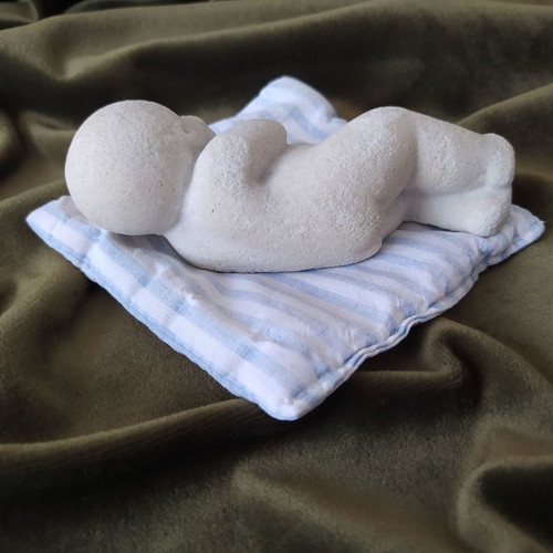 Limestone sleeping newborn baby figurine like new