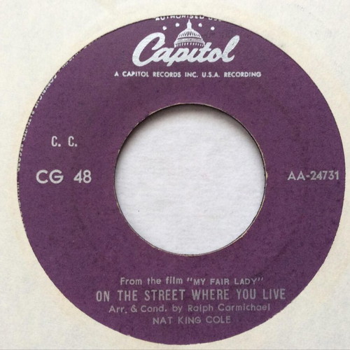 Nat King Cole The Rain In Spain 45 RPM vinyl record used