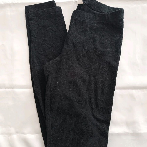 Benetton Black Leggings XS Used With Flowers