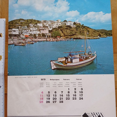 SPD wall calendar 1979 used, missing cover and January