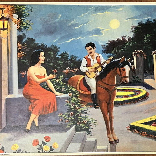 Chromolithograph Rekou used, 32x42 cm