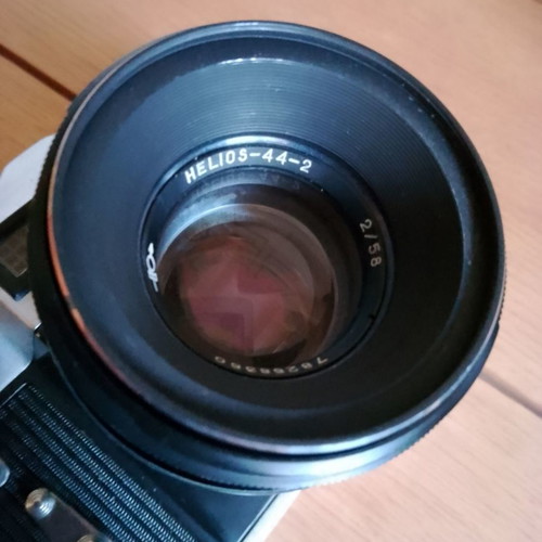 Zenit E camera with Helios 44-2 lens, like new, with original case