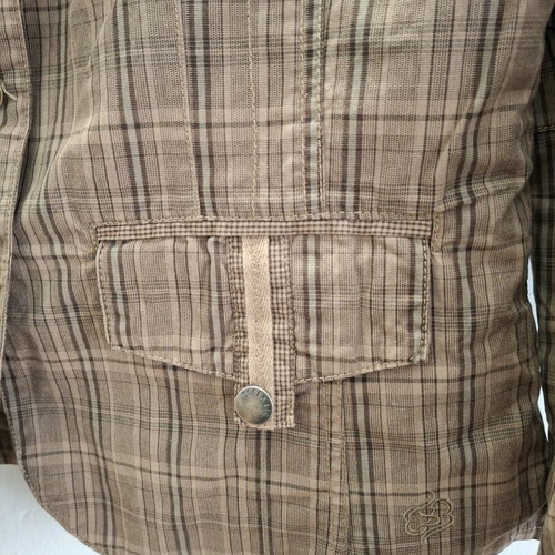 Vintage Khaki Tartan Military Jacket like new