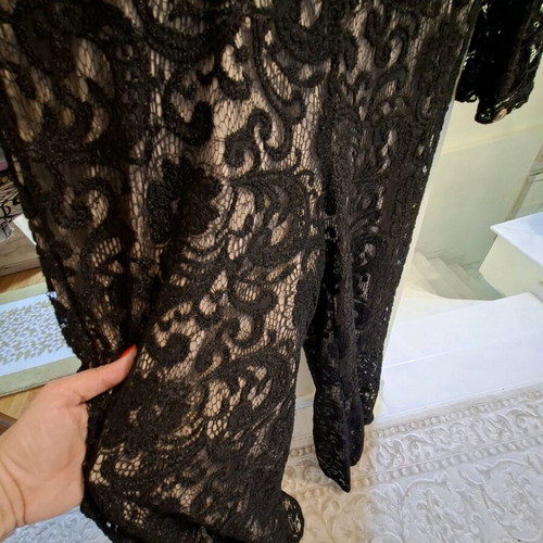 Evening dress like new, one-shoulder, black and beige