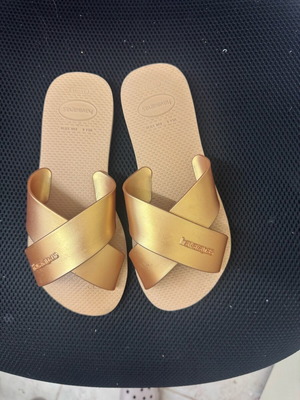 Havaianas златисти чехли като нови, размер 37