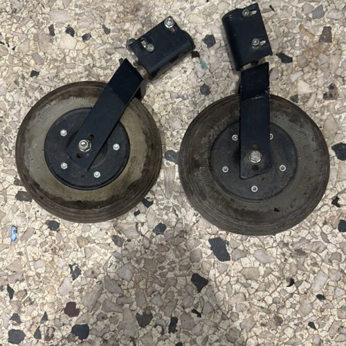 Invacare Ranger II wheelchair wheels set used with forks and solid tires