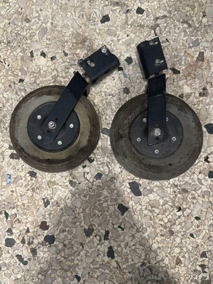 Invacare Ranger II wheelchair wheels set used with forks and solid tires