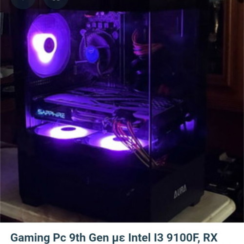 Gaming PC 9th Gen Intel I3 9100F, RX 570 Sapphire Nitro, 16GB RAM, SSD 128GB, HDD 1TB like new