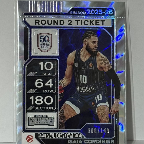 2025-26 Panini Euroleague Isaia Cordinier Contenders basketball card /149
