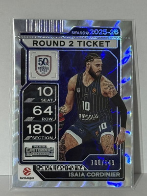 2025-26 Panini Euroleague Isaia Cordinier Contenders basketball card /149