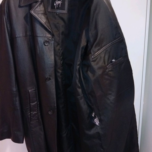 Leather coat Ecopro new, men's black