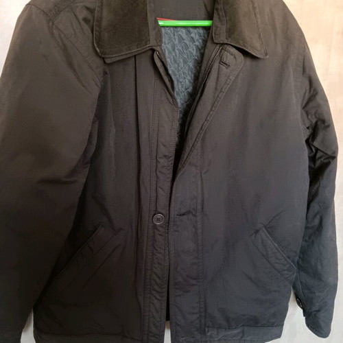 Navy & Green men's jacket medium like new with brown inner pockets