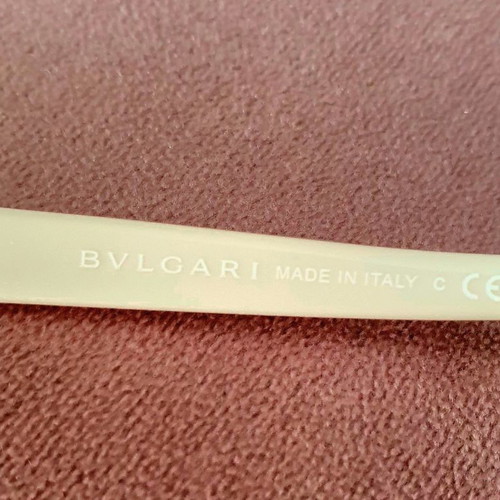 Bvlgari Sunglasses Beige Acetate Frame Brown Gradient Lens new