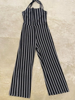 Striped women's jumpsuit like new, size M, black and white