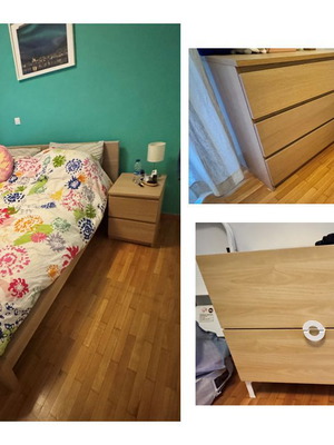 Έπιπλα IKEA σαν καινούργια, σετ υπνοδωματίου MALM, καναπές KIVIK, γραφείο KALLAX