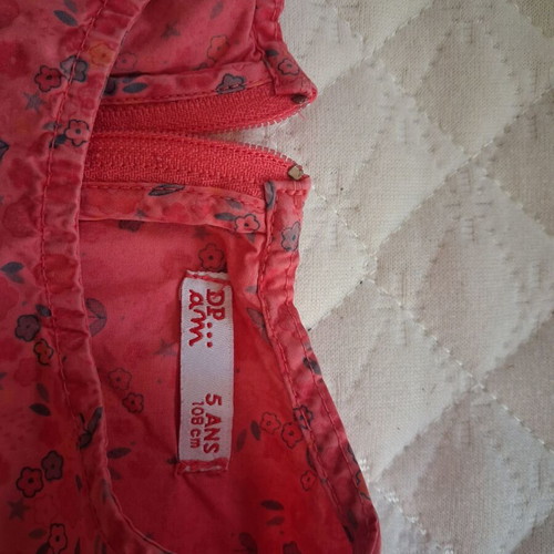 Dream cotton short dress for girls 5-6 years, pink multicolor