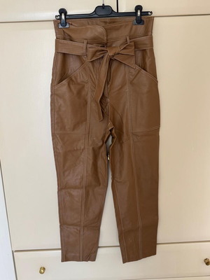 Twinset high-waisted vegan leather pants like new, brown, size S