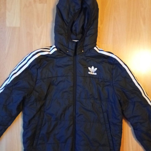 Adidas kids jacket 152cm 11-12 years with hood like new, black