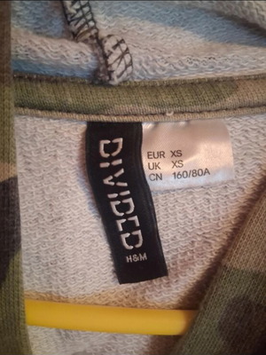 H&M Κοντό φούτερ παραλλαγής με κουκούλα σαν καινούργιο, XS
