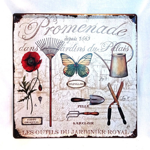 Metal sign wall decoration new, 30 x 30 cm