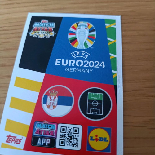 Euro 2024 Top Scorer Nitrovice Football Card like new, Serbia Tops Lidl Edition