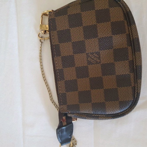Clutch bag used brown and red