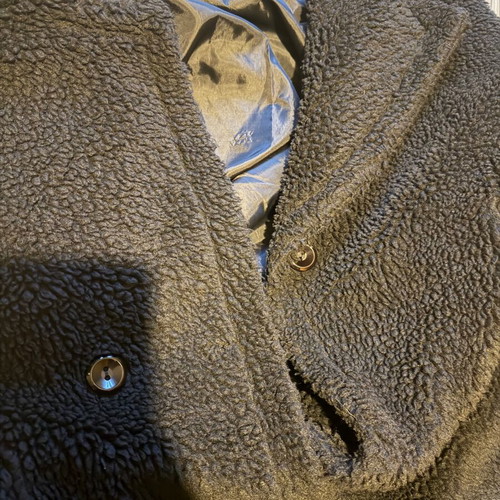 Women's teddy long coat black like new, one size