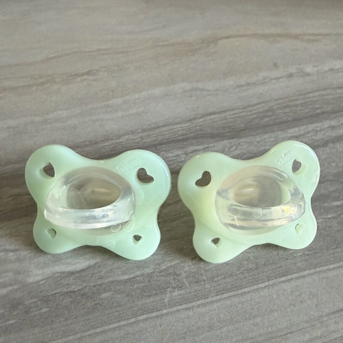 Chicco silicone pacifier set used, 0-6 months, 2 pieces