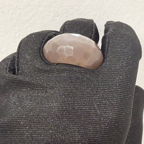 Sunstone natural ring, handmade, unique peach-pink