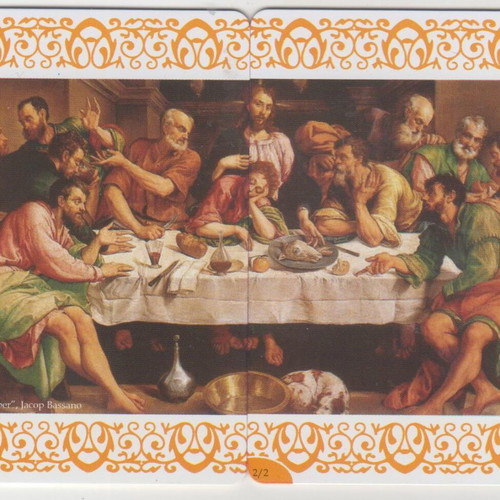 Parthenon commemorative cards - The Last Supper puzzle 2 cards like new
