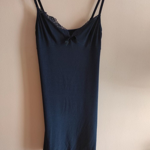 Dress-nightgown dark blue with lace, like new, sizes XS S