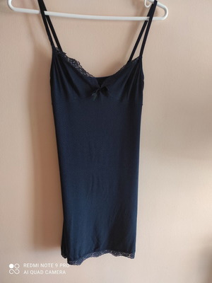 Dress-nightgown dark blue with lace, like new, sizes XS S
