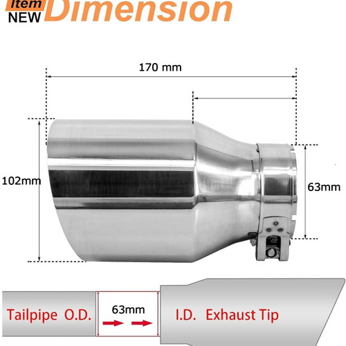 Krtopo AT424 chrome exhaust tip 63mm to 102mm