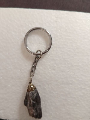 Keychain with energy crystal, black tourmaline and lepidolite