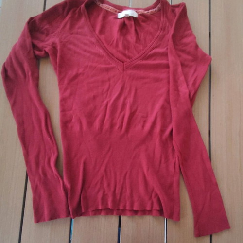 Bershka long-sleeve red blouse used, size M
