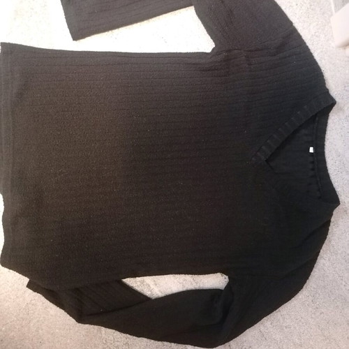 Women's long-sleeve black striped blouse like new