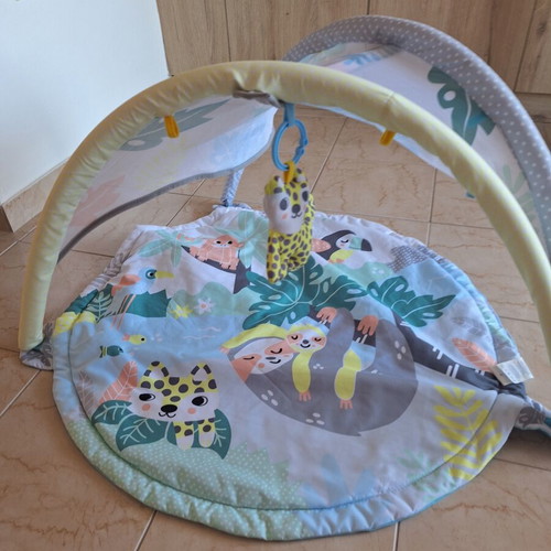 Kikkaboo baby gym activity mat with one hanging toy, jungle theme