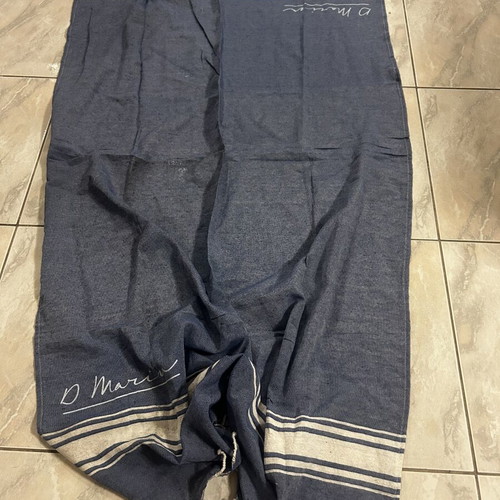 Cotton beach towels pareo blue with fringes 2 pieces 180x90cm