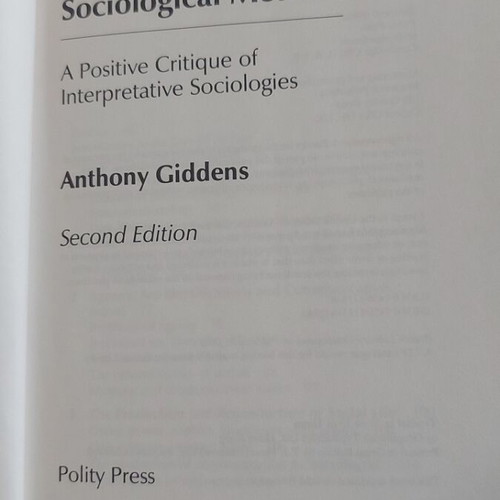New Rules of Sociological Method by Anthony Giddens like new