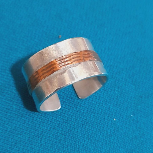 Silver ring handmade 925 with copper decoration, new