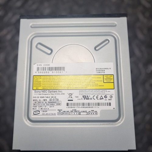 Sony NEC Optiarc DVD/CD RW Drive Model AD-5170A IDE like new, black