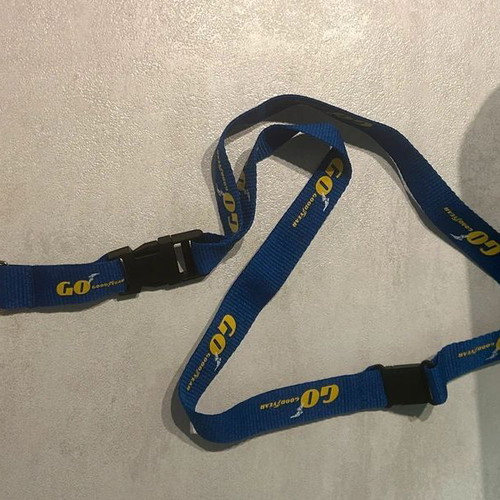 Goodyear keychain new, blue and yellow