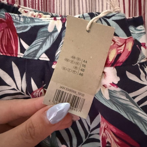 Floral pants Esmara new, XXL 44 16, viscose and linen