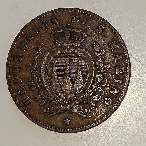 San Marino 5 Centesimi 1869 like new