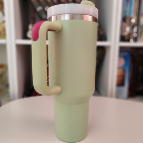 Stainless Steel Thermos with Handle and Straw like new