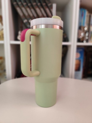 Stainless Steel Thermos with Handle and Straw like new