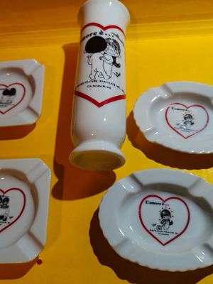 Collectible vintage porcelain ‘LOVE IS’ set of 7 new items