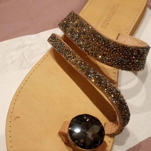 Women's handmade sandals like new with beads, size 39
